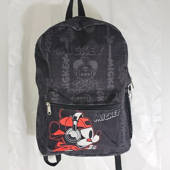 RARE Early Disney X Loungefly Mickey Mouse "Gamer" Backpack Black And Red - Picture 3 of 13